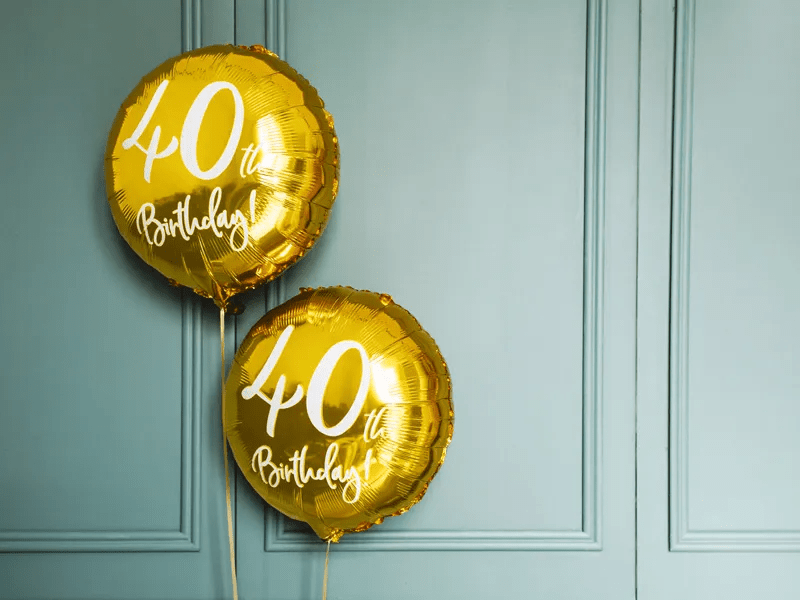 Helium Ballon 40Th Birthday Goud Leeg 45cm van Partydeco koop je bij Partywinkel