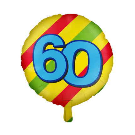 Helium Ballon 60 Jaar Gekleurd Leeg 46cm van Paper Dreams koop je bij Partywinkel