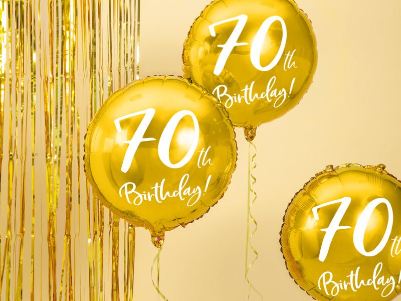 Helium Ballon 70Th Birthday Goud Leeg 45cm van Partydeco koop je bij Partywinkel