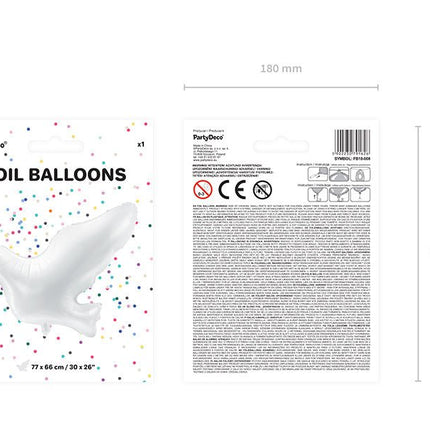 Helium Ballon Duif Leeg 77cm van Partydeco koop je bij Partywinkel