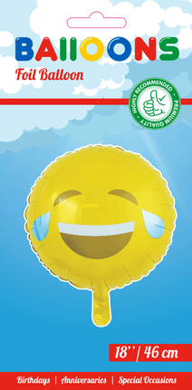 Helium Ballon Emoji Lach 45cm leeg van WeFiesta koop je bij Partywinkel