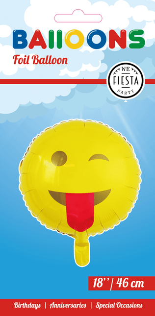 Helium Ballon Emoji Tong 45cm leeg van WeFiesta koop je bij Partywinkel