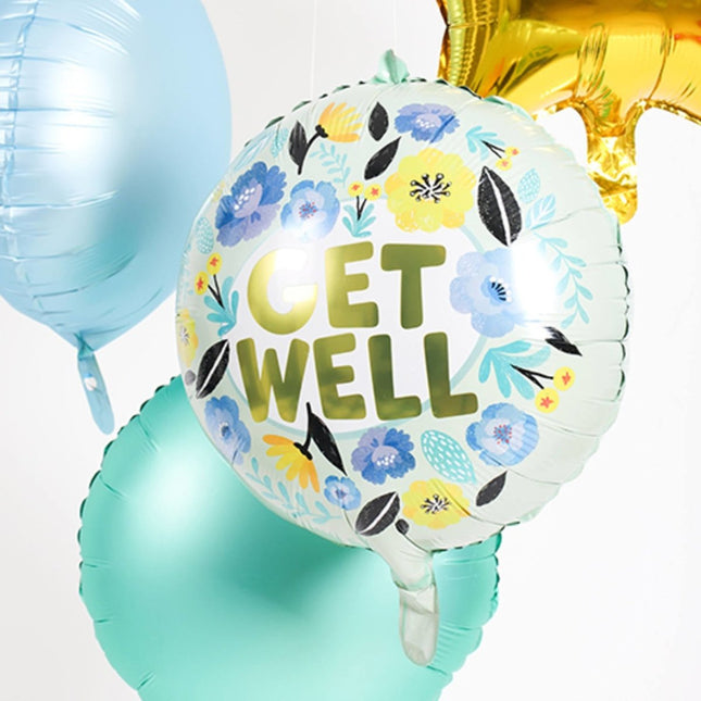 Helium Ballon Get Well Bloemen Leeg 45cm van Folat koop je bij Partywinkel