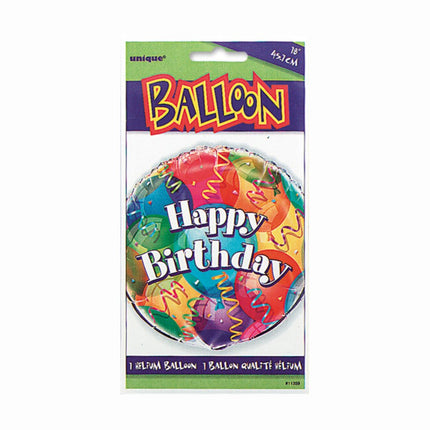 Helium Ballon Happy Birthday Ballonnen gekleurd 45cm leeg van Unique koop je bij Partywinkel