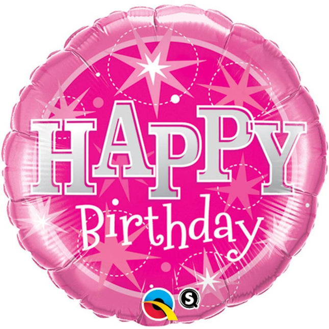 Helium Ballon Happy Birthday Roze 46cm leeg - Partywinkel - 071444379113