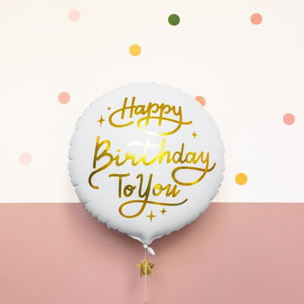 Helium Ballon Happy Birthday To You Leeg 35cm van Partydeco koop je bij Partywinkel