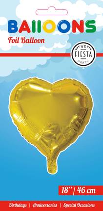 Helium Ballon Hart Goud 45cm leeg - Partywinkel - 5712735003694