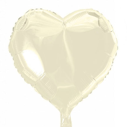 Helium Ballon Hart Ivoor 46cm leeg van WeFiesta koop je bij Partywinkel