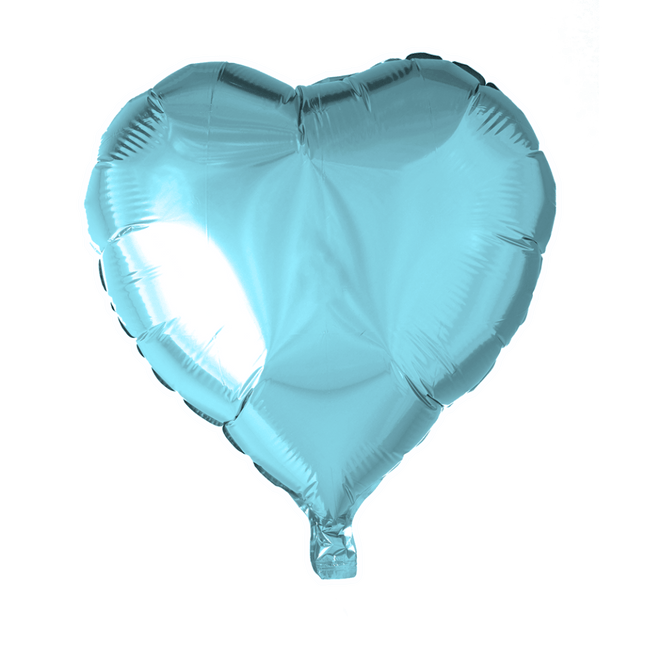 Helium Ballon Hart Lichtblauw 45cm leeg - Partywinkel - 5712735003731