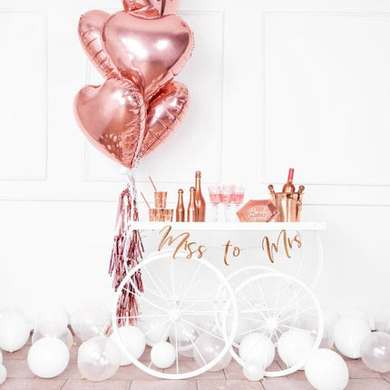 Helium Ballon Hart Rose Goud Leeg 45cm van Partydeco koop je bij Partywinkel