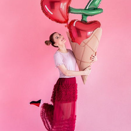 Helium Ballon Kersen Leeg 88cm van Partydeco koop je bij Partywinkel