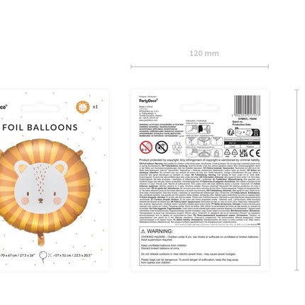Helium Ballon Leeuw Leeg 57cm van Partydeco koop je bij Partywinkel