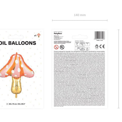 Helium Ballon Paddenstoel Leeg 75cm van Partydeco koop je bij Partywinkel