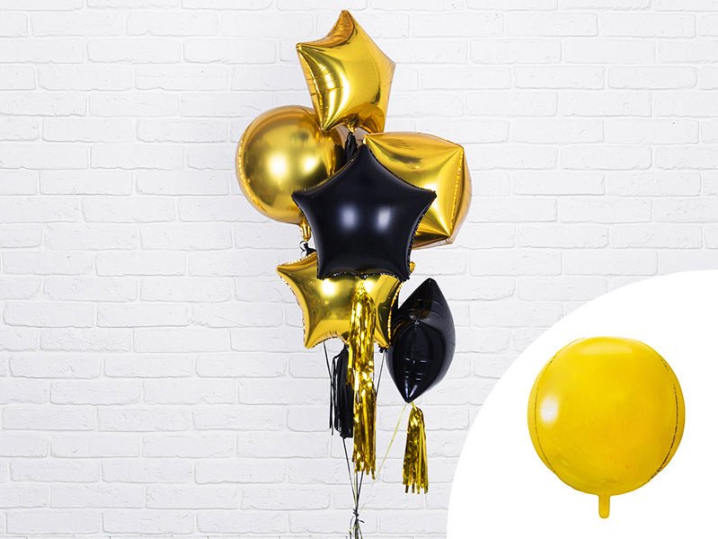 Helium Ballon Rond Goud Leeg 40cm van Partydeco koop je bij Partywinkel