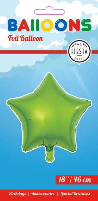 Helium Ballon Ster Groen Leeg 45cm van WeFiesta koop je bij Partywinkel