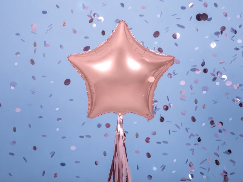 Helium Ballon Ster Rose Goud Glansend Leeg 48cm van Partydeco koop je bij Partywinkel