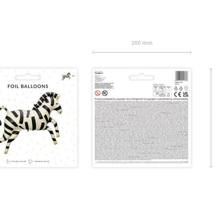 Helium Ballon Zebra Leeg 1,15m van Partydeco koop je bij Partywinkel