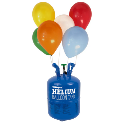Bombola a elio con 50 palloncini e nastro