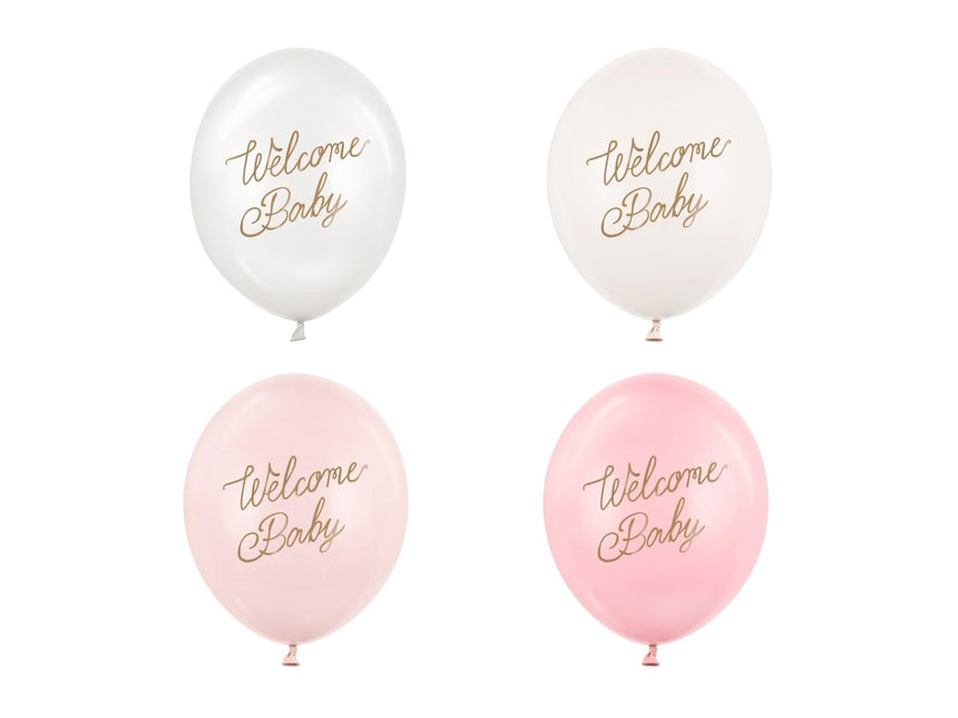 Hello Baby Ballonnen 30cm 50st van Partydeco koop je bij Partywinkel