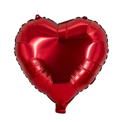 Palloncino a forma di cuore con elio, rosso lucido, vuoto, 45 cm