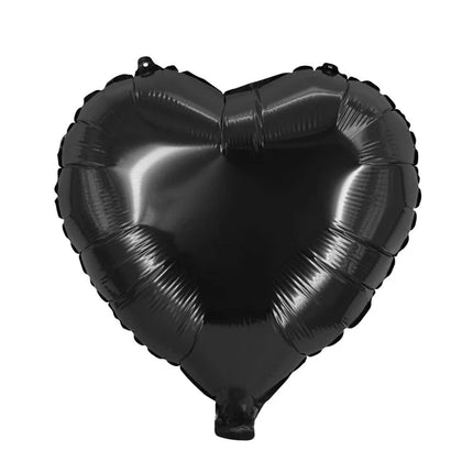 Palloncino a forma di cuore con elio, nero, vuoto, 45 cm