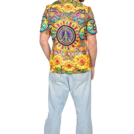 Hippie 60S Blouse Heren Zonnebloem van Wilbers & Wilbers koop je bij Partywinkel