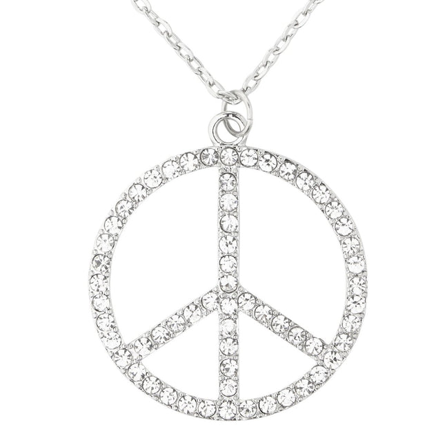 Hippie 60S Ketting Zilver Peace van Widmann koop je bij Partywinkel
