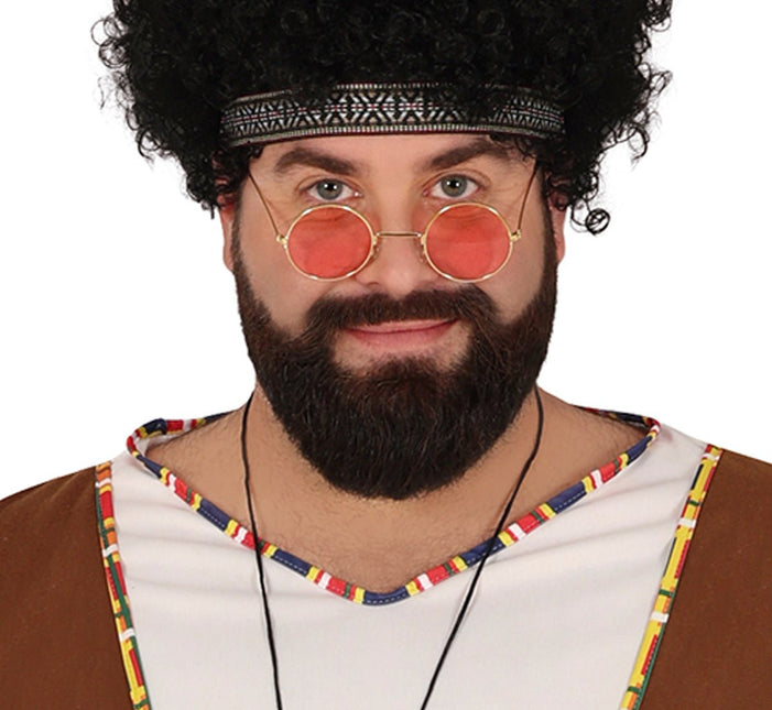 Hippie 60S Kostuum Bruin Wit Heren van Fiestas Guirca koop je bij Partywinkel