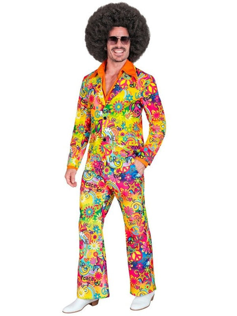 Hippie 60S Kostuum Gekleurd Heren Bloemen van Widmann koop je bij Partywinkel
