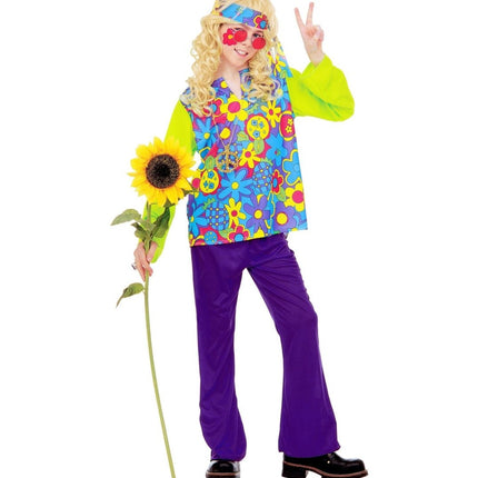 Hippie 60S Kostuum Jongen Bloemen - Partywinkel - 8003558381760