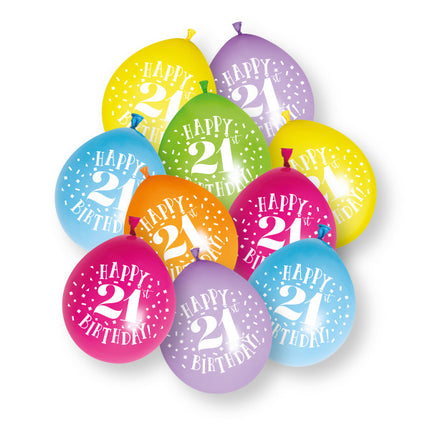 Palloncini in lattice da 10 ct "Happy 21st Birthday" da 23 cm