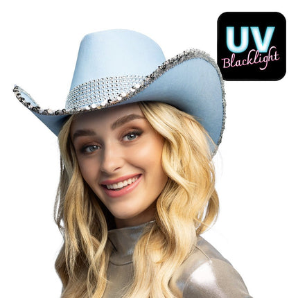 Hoed cowboy Spark lichtblauw van Boland koop je bij Partywinkel