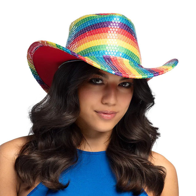 Hoed Regenboog Cowboy van Boland koop je bij Partywinkel