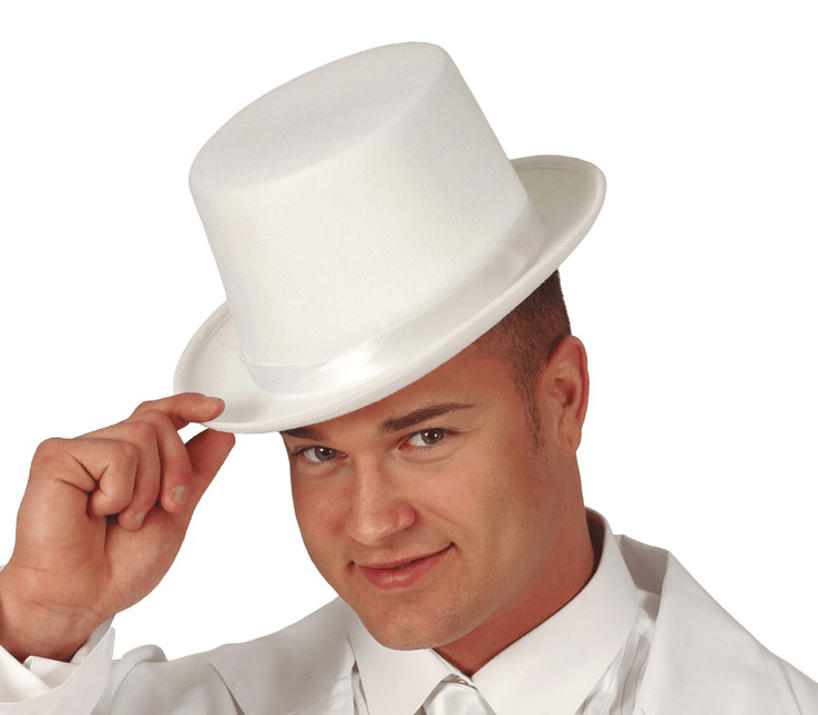 Hoge Hoed Wit van Fiestas Guirca koop je bij Partywinkel