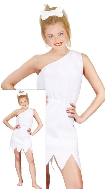 Holbewoner Kostuum Wit Dames van Fiestas Guirca koop je bij Partywinkel