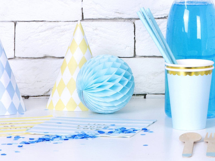 Honeycomb Bal Lichtblauw 10cm van Partydeco koop je bij Partywinkel