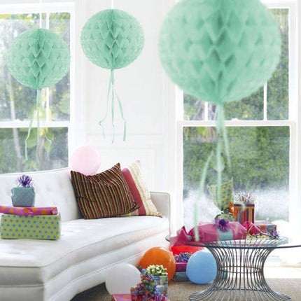 Honeycomb Bal Mint Groen 30cm van Folat koop je bij Partywinkel