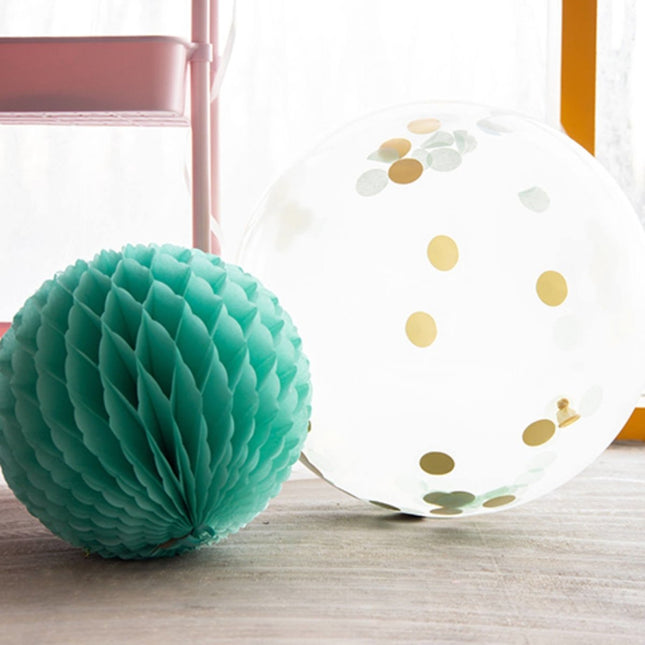 Honeycomb Bal Mint Groen 30cm van Folat koop je bij Partywinkel
