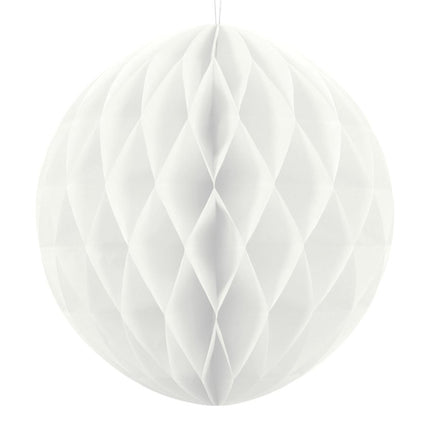 Honeycomb Bal Wit 30cm van Partydeco koop je bij Partywinkel