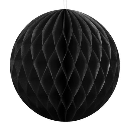 Honeycomb Bal Zwart 10cm van Partydeco koop je bij Partywinkel