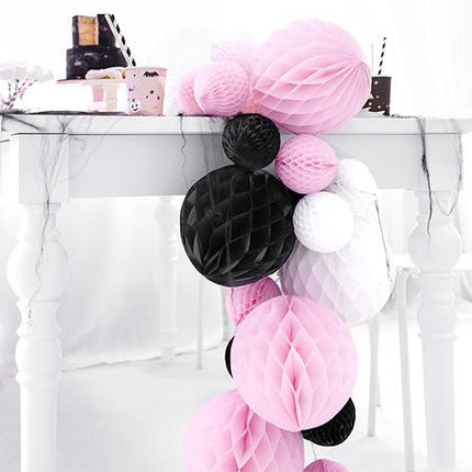 Honeycomb Bal Zwart 40cm van Partydeco koop je bij Partywinkel