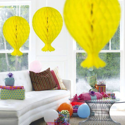 Honeycomb Ballon Geel 37cm van Folat koop je bij Partywinkel