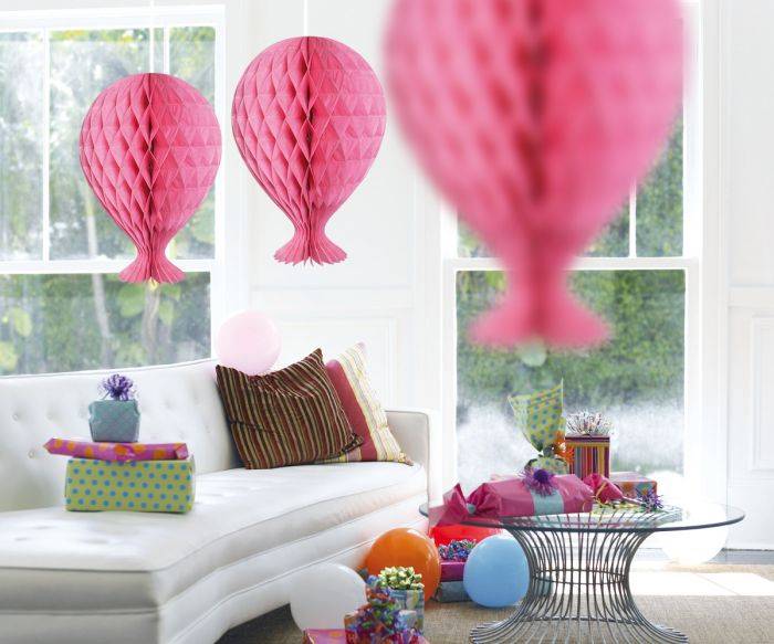 Honeycomb Ballon Lichtroze 37cm van Folat koop je bij Partywinkel