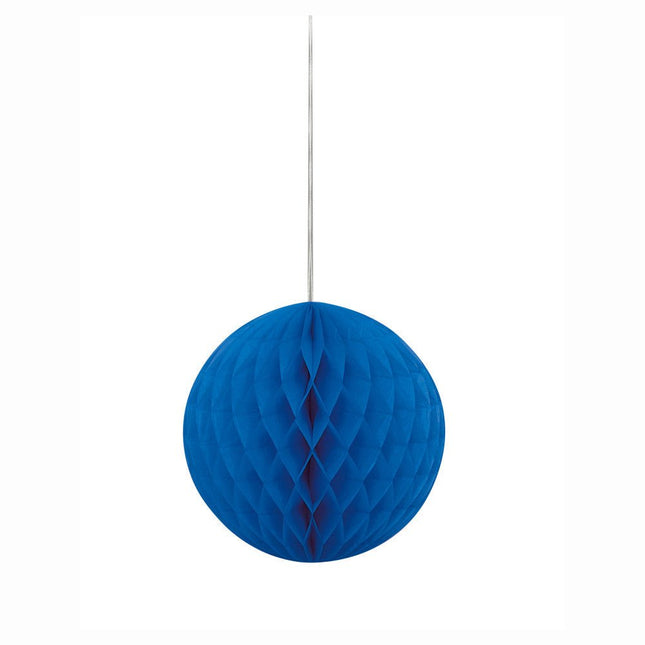 Honeycomb Bol Blauw 20cm van Unique koop je bij Partywinkel
