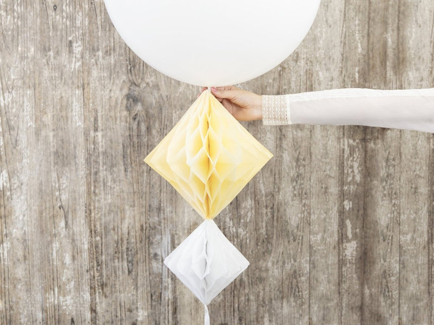 Honeycomb Diamant Lichtgeel 30cm van Partydeco koop je bij Partywinkel