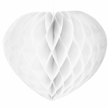 Honeycomb Wit Hart 30cm van Folat koop je bij Partywinkel