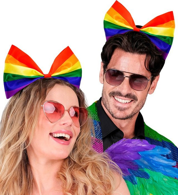 Hoofband Strik Regenboog van Widmann koop je bij Partywinkel