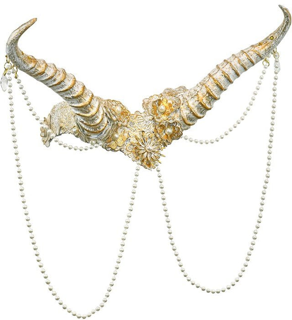 Hoofdbedekking hoorn wit goud van Widmann koop je bij Partywinkel