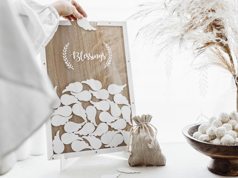 Houten Gastenboek Blessings 39,5cm van Partydeco koop je bij Partywinkel