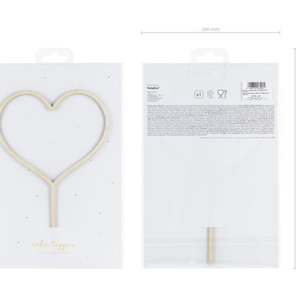 Houten Hart Caketopper 23cm van Partydeco koop je bij Partywinkel